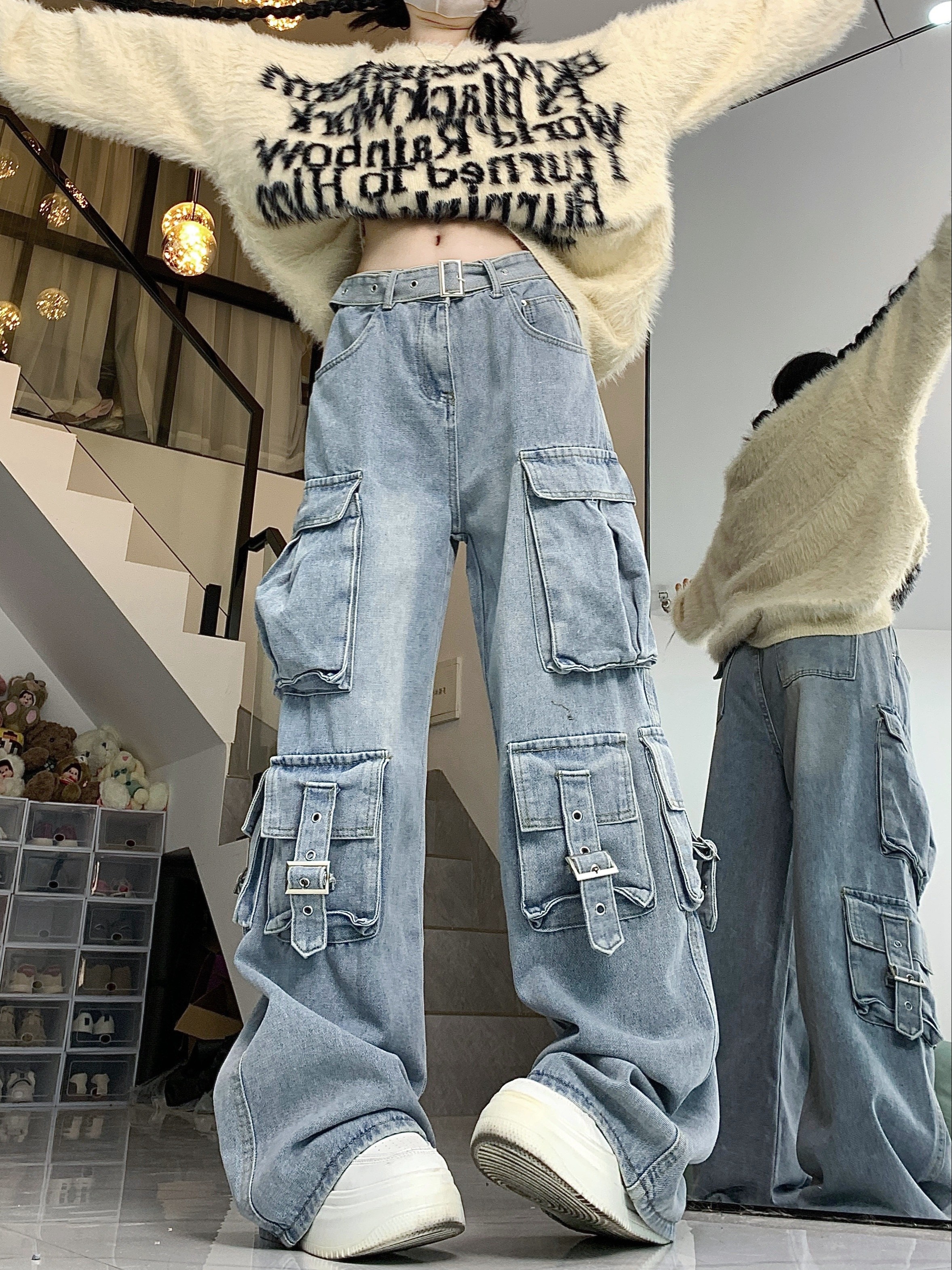 Ninety Girl Logo Buggy Denim Pants – YZ