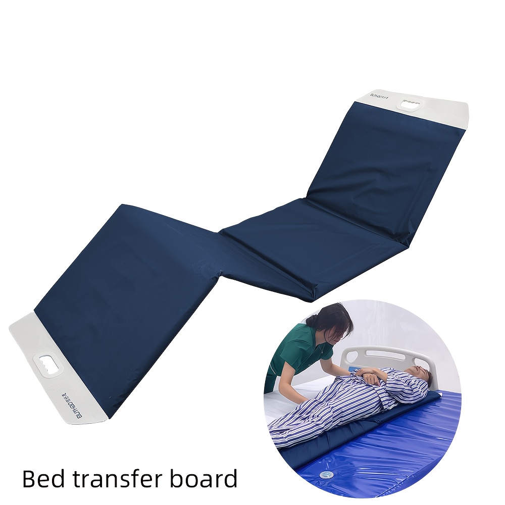 1pc Multifunctional Bed Transfer Board with Non-Slip Surface & Low-Resistant Rolling - Heavy-Duty Nylon Foldable Bedside Transfer Board with Ergonomic Design, Left/Right Directional Movement & Portable Storage for Hospital, Home, Nursing Use - Ideal for Elderly, Disabled, Post-Surgery Care
