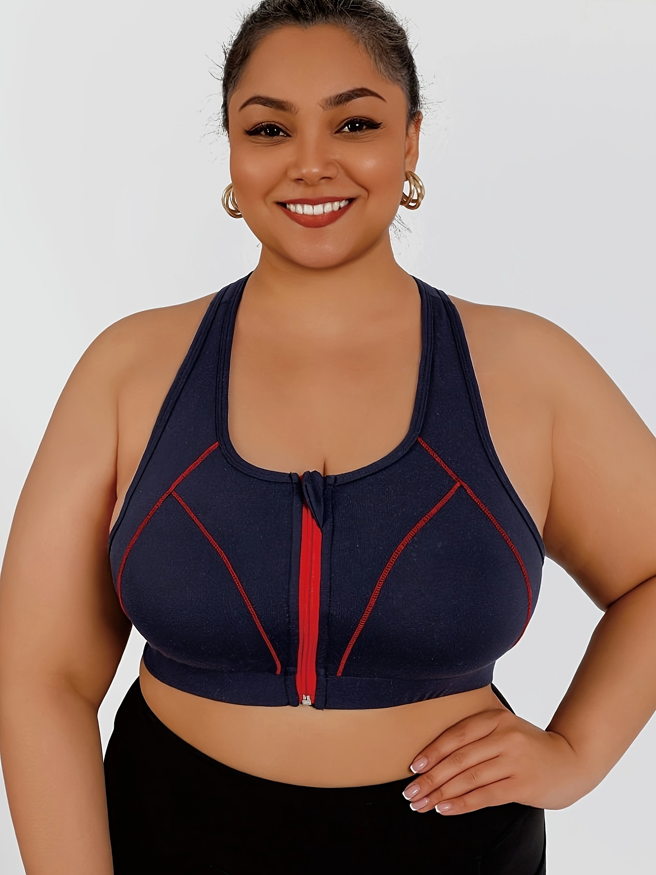 High-intensity Collision Color Fitness Bra With Front Zipper, One-piece Outerwear, Beautiful Back, Anti-sagging Yoga Vest