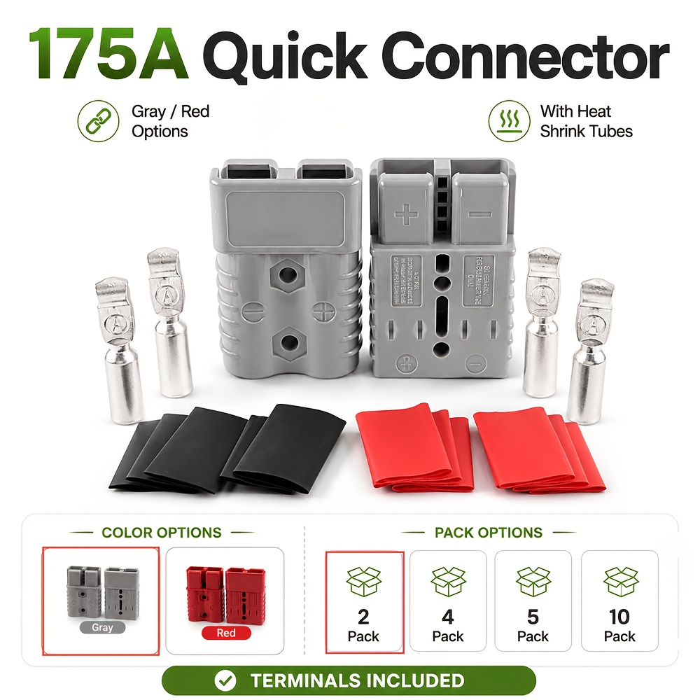 TEMU Sb175a Automotive Battery Cable Connector, Battery Terminal Quick Connector Kit, Gift: Heat Shrinkable Tube