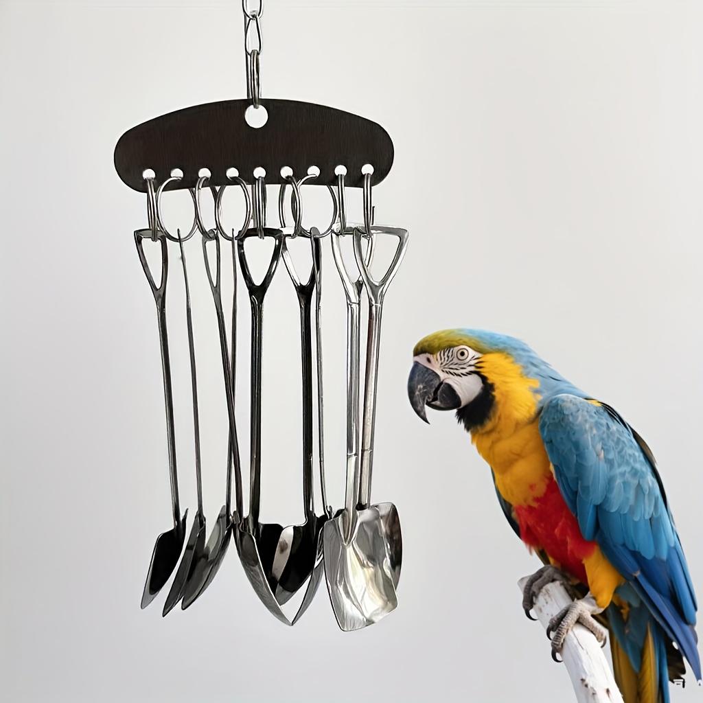 TEMU 1 Metal Bird Toy, Durable Parrot Chew Hanging Ornament - Interactive Hook For Medium To Large Birds Like And African Promotes Mental Stimulation