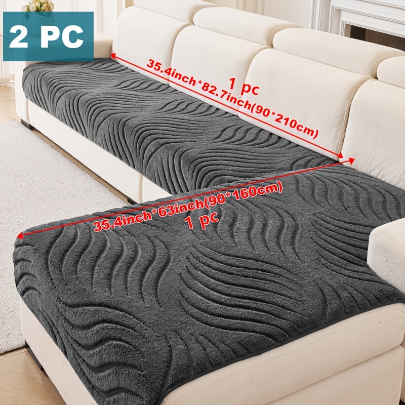 TEMU 2pcs Sofa Cover Plush Sofa Mat Universal Simple And Modern, Non Pilling Multi Functional Luxury Cushion For Living Room And Bedroom Decoration,