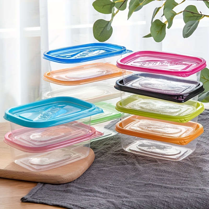 

10-pack 483ml Rectangular Salad Bowls - Perfect For Fruits, Soy Milk Desserts & Layered Cakes - Durable Pp Food Storage Containers With Random Lids