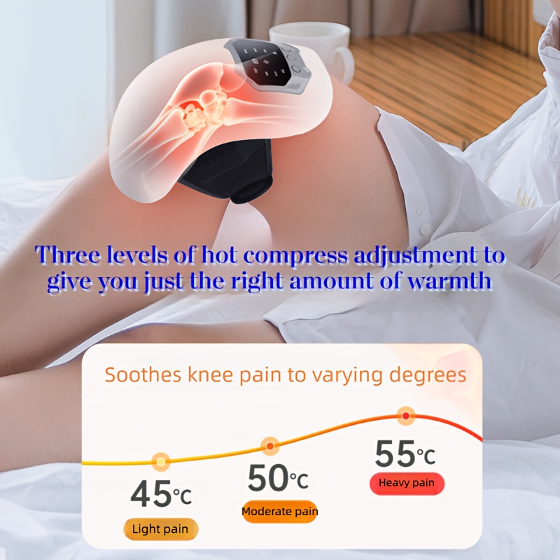 Rechargeable Knee Massager with Thermal Compression And Vibration - USB Power Supply, 2000mAh Battery, Comfortable Design, Ideal for The Elderly And Middle-aged Users, Providing Mild Heat And Massage, Knee Joint Support | Vibration Massager