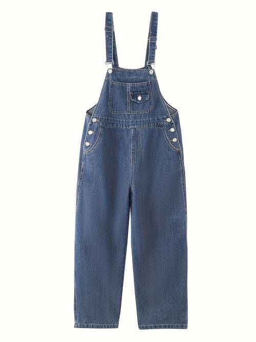 girls clothing girls overalls denim bib distressed jumpsuit kids blue baggy jean pants 4 14 years with pockets outdoor