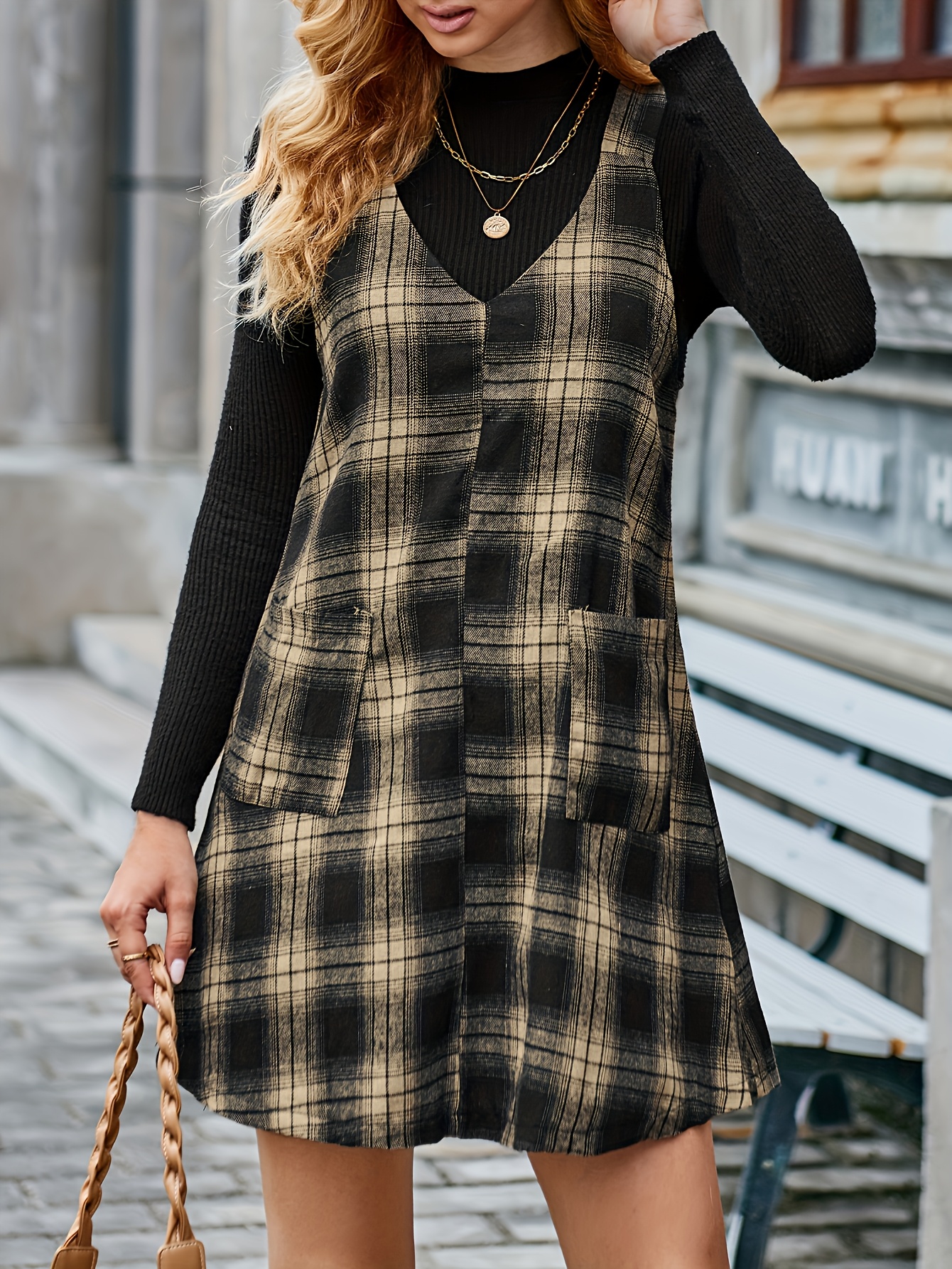elegant print suspender dress womens casual fashion - Temu Bahrain