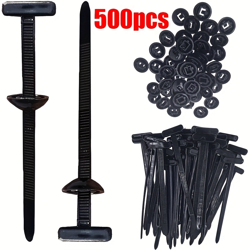 E-shop 500 Nylon Universal Kabelbinder | Schwarz mit Reißverschluss, Multifunktional Selbstsichernd, Langlebig und , Geeignet für Autoreparatur,