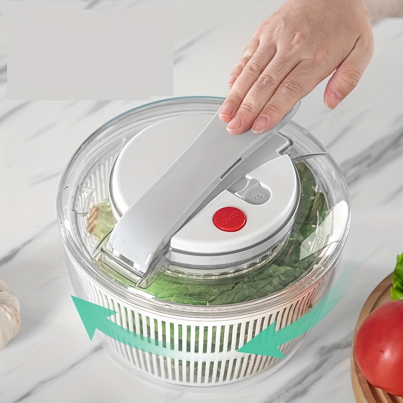 Image of Squeezing Vegetable Cleaning Machine, Fruit And Vegetable Manual Household Tools, Salad Dehydrator, Manual Press Fruit And Vegetable Dehydrator, Water Slinger, Household Kitchen Fruit Salad Dehydrator