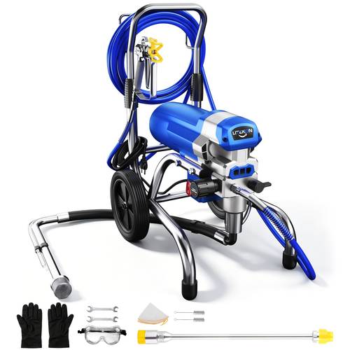 airless paint sprayer 1800w high electric paint sprayer 3800psi cart thinning free airless sprayer with extension rod and wheels for home yard garden commercial use