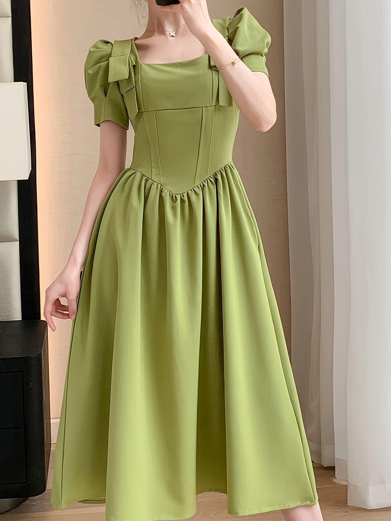 Green Dress - Temu