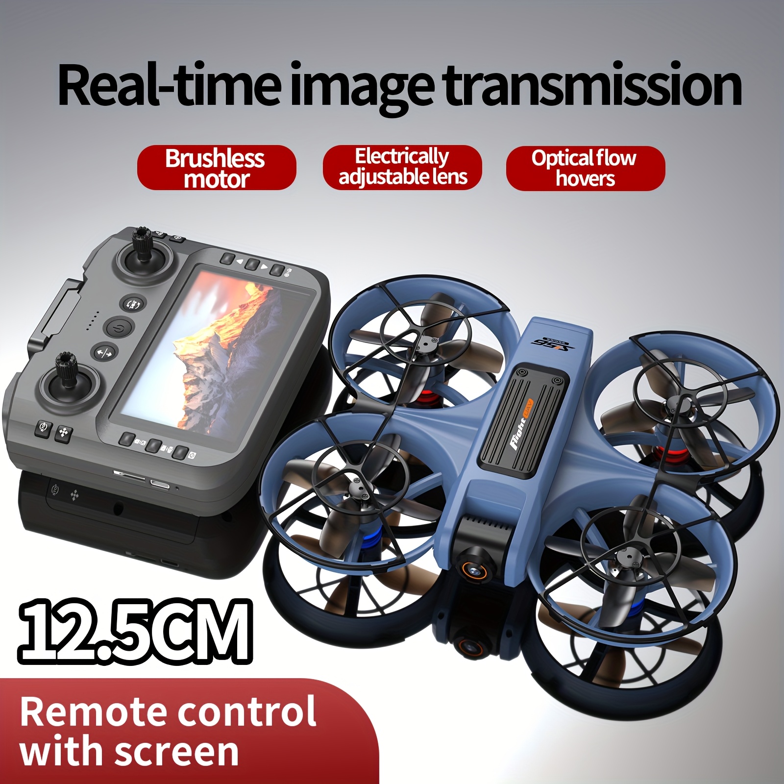 Drone S156 z Optycznym Przepływem, Podwójna Kamera ESC + Duży Ekran 4.5-calowy do Sterowania, Silnik Bezszczotkowy o Wysokiej Mocy, Pozycjonowanie Optyczne, Ochrona 360° przed Kolizjami i Antykolizyjna, Światła Nocne LED, Regulowana Prędkość, Fotografia Lotnicza, Niezbędny na Kempingu i Podróży, Prezent dla Początkujących i Dzieci, Urodzinowy Upominek