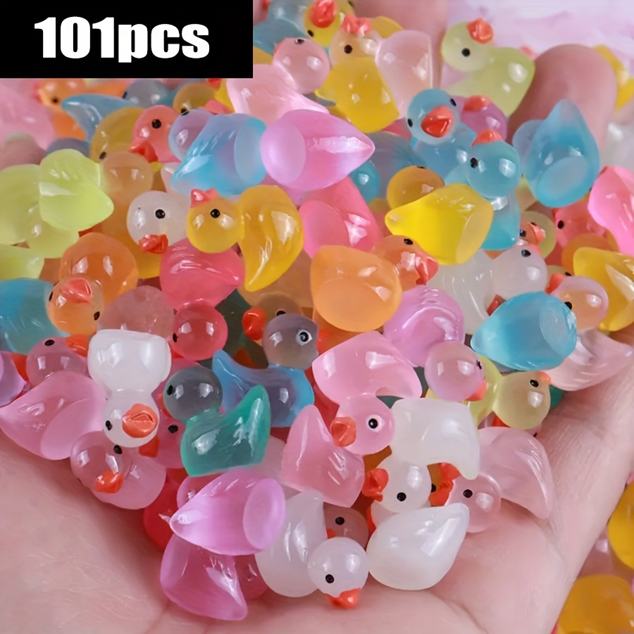 Image of 101pcs Glowing Ducks - Self--in-the- Plastic Mini Ducks Suitable For Party Favors, Decorations & Ornaments - No /electricity, Magical Glow For & S, Decorative Accent For Gifts &