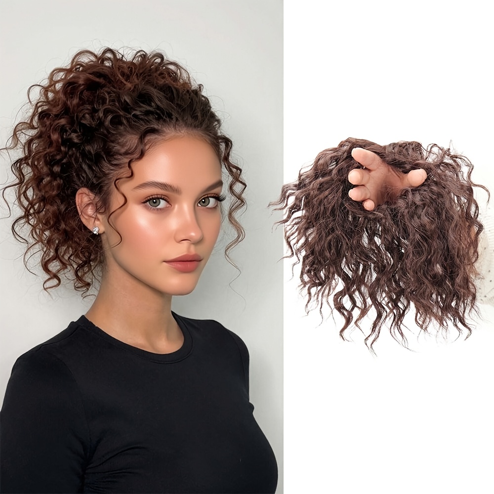 Wool Roll Wig Bun Puff Hair Messy Volume Increasing Wig High Temperature Heat Resistant Material Daily Wear Volume Increasing Halloween