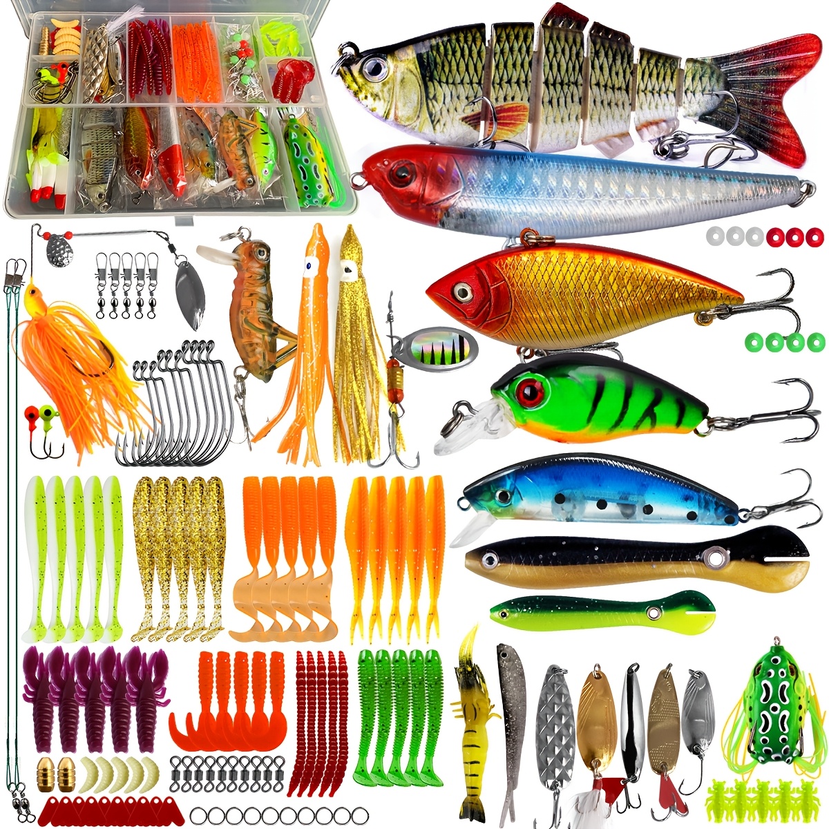 thumbnail image 2 of MapleMart 10PCS Dice Shaped Soft Fishing Lure Kit 2025 Handmade DIY Portable PVC Fishing Lure Slow Sinking Flexible Bass Lures Whisker Design Bright 2 of 13