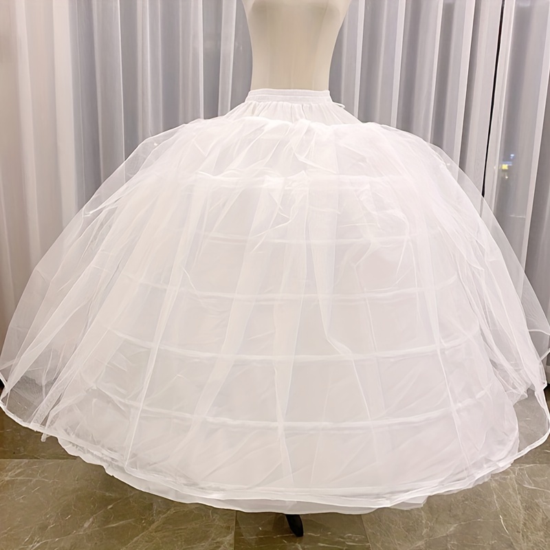 

6-hoop Bridal Petticoat Crinoline Full-length Wedding Dress Underskirt Accessory, Polyester Fiber