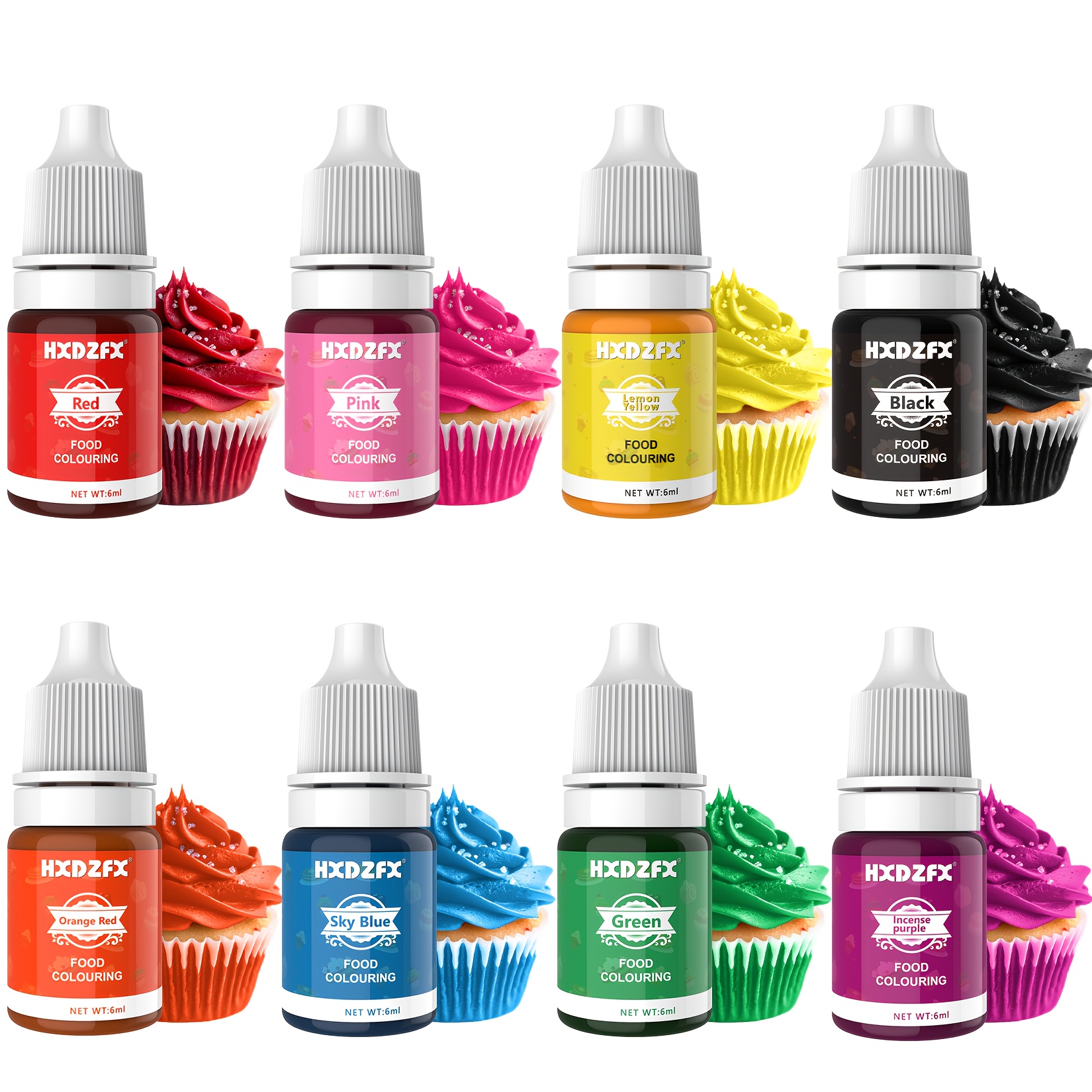colorant alimentaire - ensemble de 10 couleurs de colorant alimentaire pour  gteaux , dcoration de gteaux, cuisson - colorant alimentaire pour la  fabrication de slime et l' diy - bouteilles de 0.7