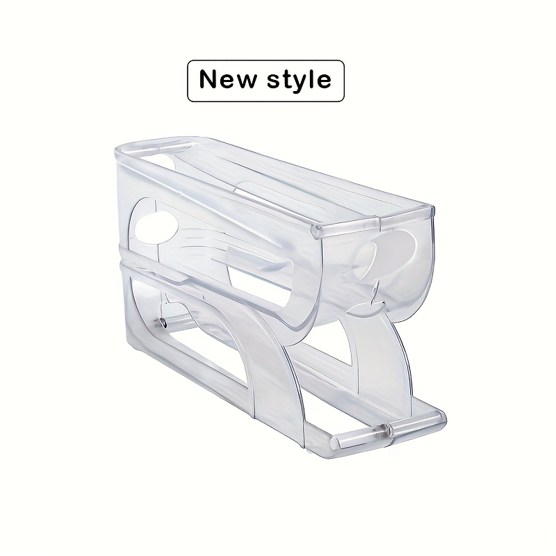 TEMU 3-tier Sliding Egg Dispenser For Refrigerator - Space-saving, Freshness Preserving, Non-contact Plastic Rack