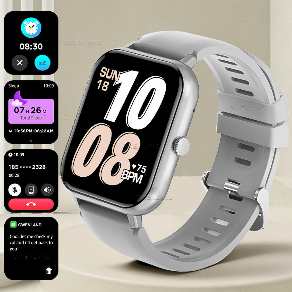 Image of Unisex Smart Watch Gift With A 1.83-inch Full Touch Screen, Supporting Sms And Call Functions, Activity Fitness Tracking, Sports , Pedometer, Distance, , 100 Different Sports , And Health Management