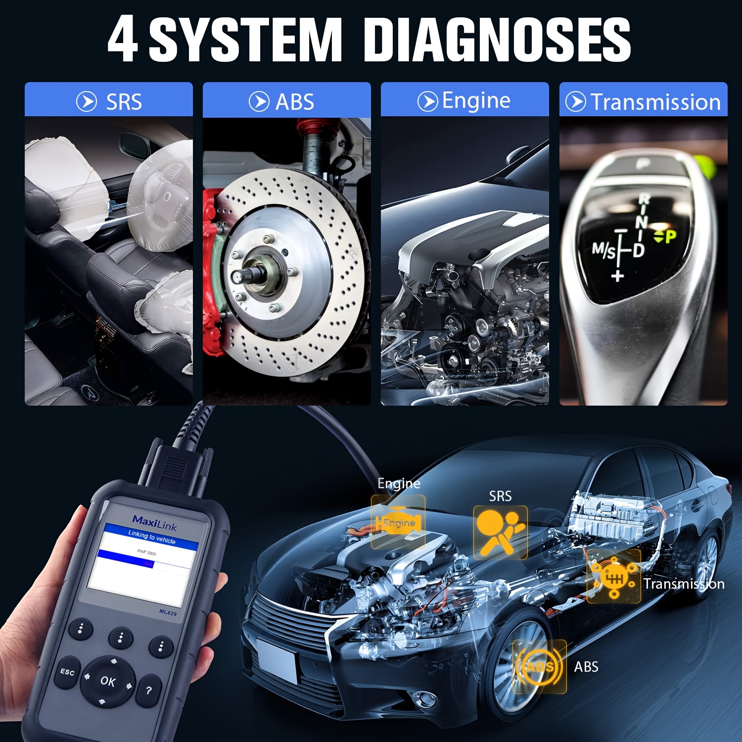 AUTEL MaxiLink ML629 Automobile OBD2 Scanner Code Reader