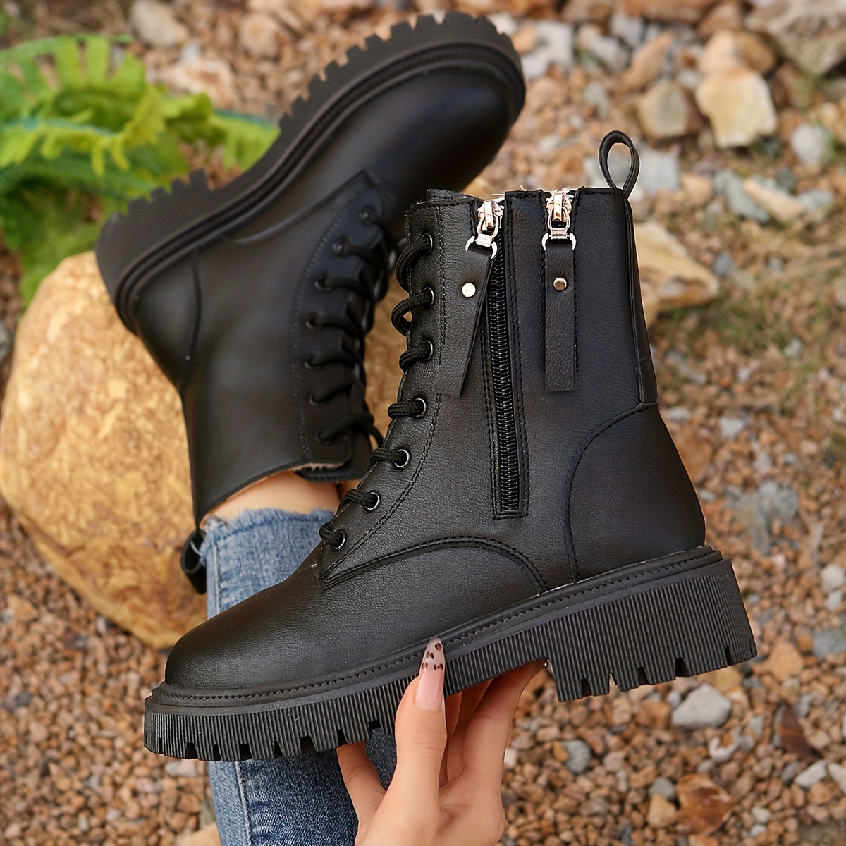 Women's Fashion Fleece-lined Warm Side Zipper Closure, Winter Outfit Travel Elegant Hiking Boot Casual Women's Mid-calf Boots, Women Shoes