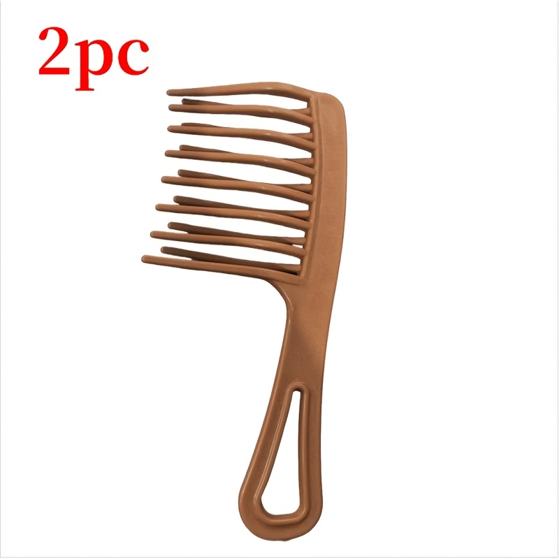 TEMU Grand Peigne à Double Dent pour Cheveux Bouclés - Outil de Coiffage Électrostatique et Lisse avec Manche Confortable, Dents en Plastique Durable