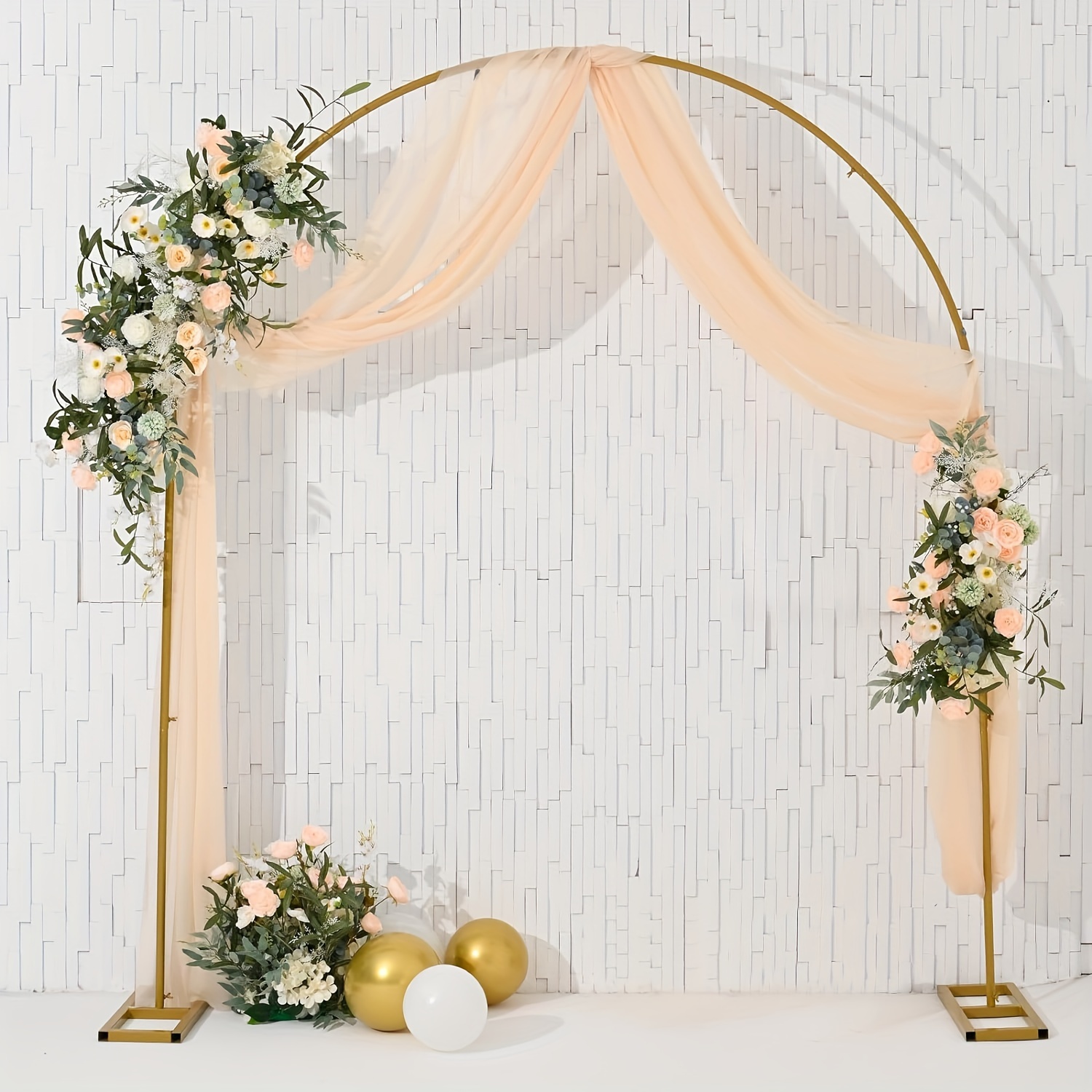 

Large Wedding Arch Backdrop Stand 7.8ft, Party Balloon Arch Stand For Birthday, Bridal Baby Showers, Metal Wedding Arch Frame For Ceremony Decoration Arch Stand Backdrop Gold (with Water Bag)
