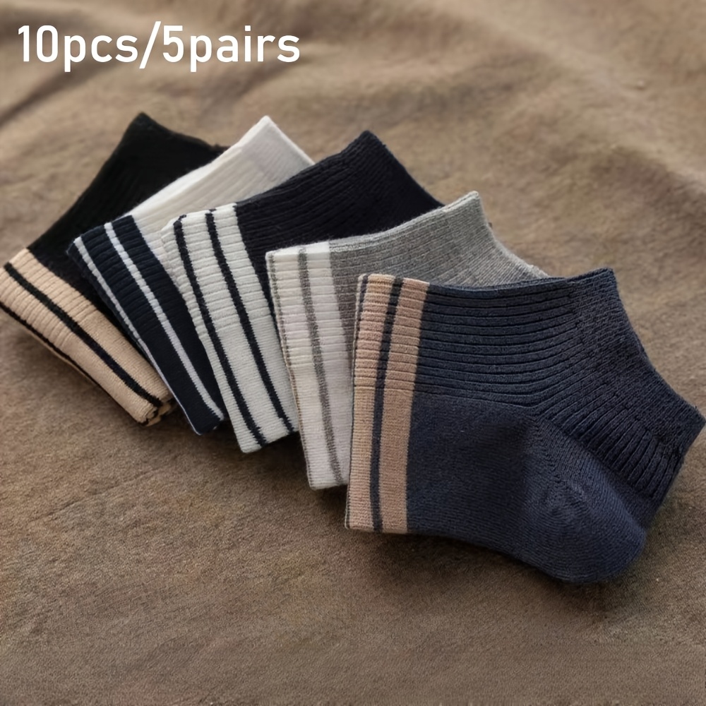 TEMU 10 piezas/5 de calcetines deportivos de corte , calcetines invisibles de cómodos y transpirables, calcetines casuales unisex, elásticos y