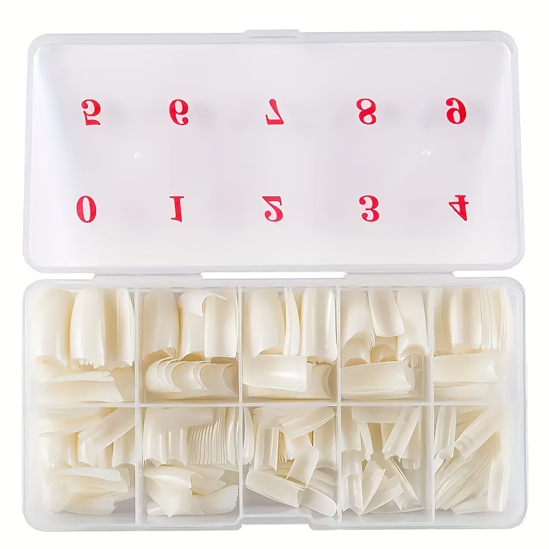 

Kit de 500 Ongles Coffin Nude Ballet - Pointes Acryliques Brillantes à Couverture Complète pour DIY & Salon, Longueur Moyenne, Extensions de Manucure Française Naturelle