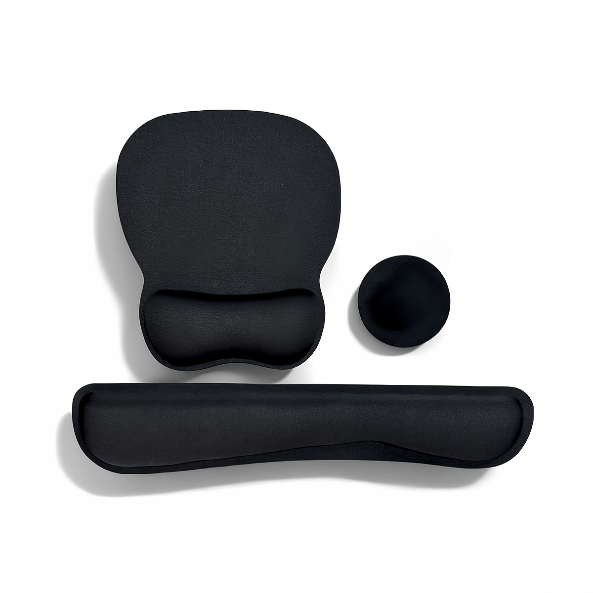 E-shop Handgelenkauflage und Mauspad-Set, 3-teiliges Set mit rutschfester Gummibasis, ergonomische Memory-Schaum-Mausstütze für Home Office &