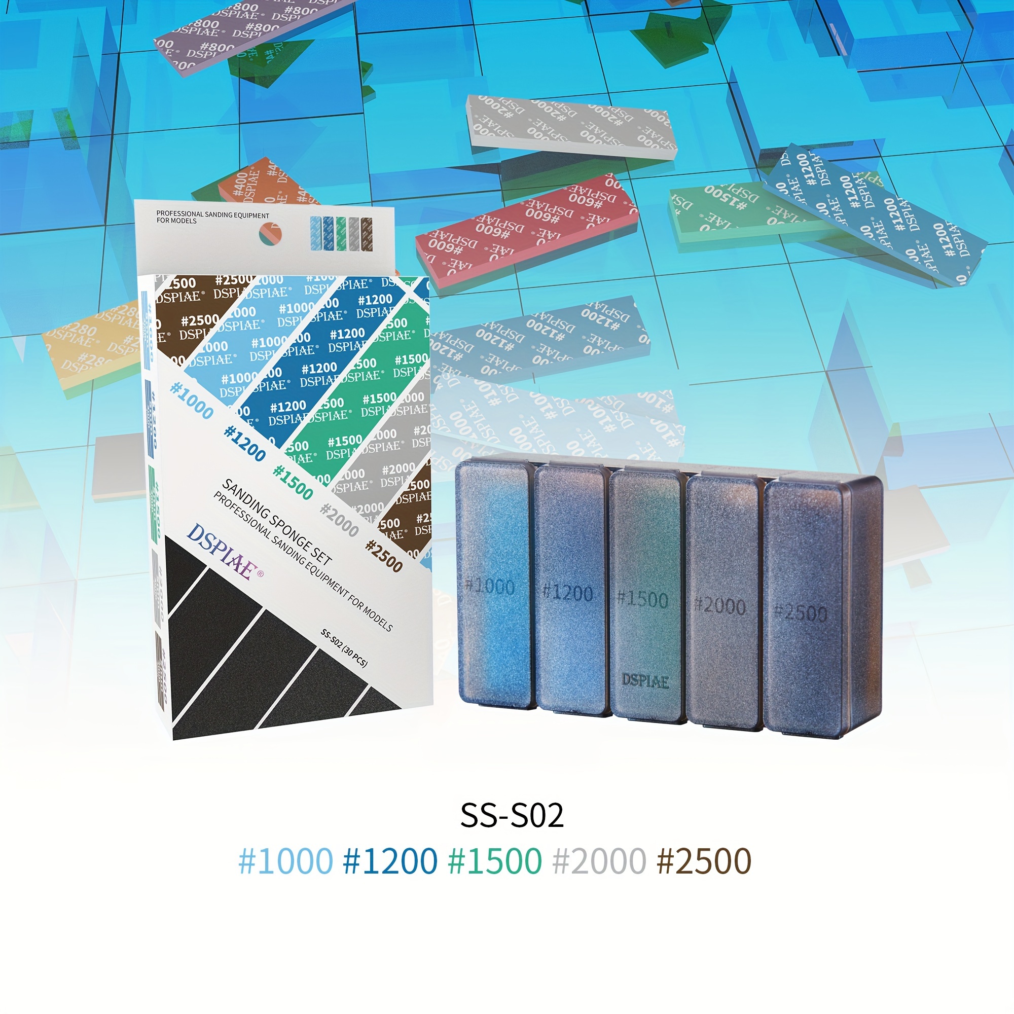 Set Of 30 Sanding Sponges In Thicknesses (2/3/5mm), Featuring Multiple , Designed For Professional Use In Model Crafting
