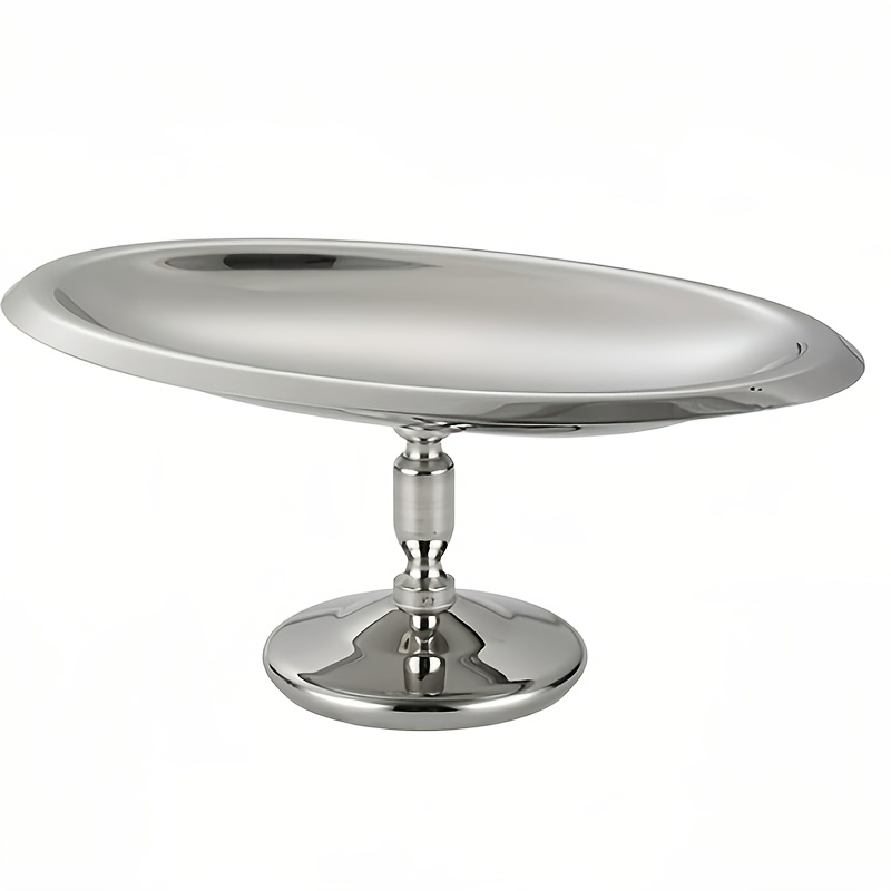 TEMU An Oval High-footed Dessert Plate, Stainless Steel Fruit Boat, High-footed Cup, Elegant Ice Cream Cup, Dessert Bowl, Pudding Plate, Cake Tray,