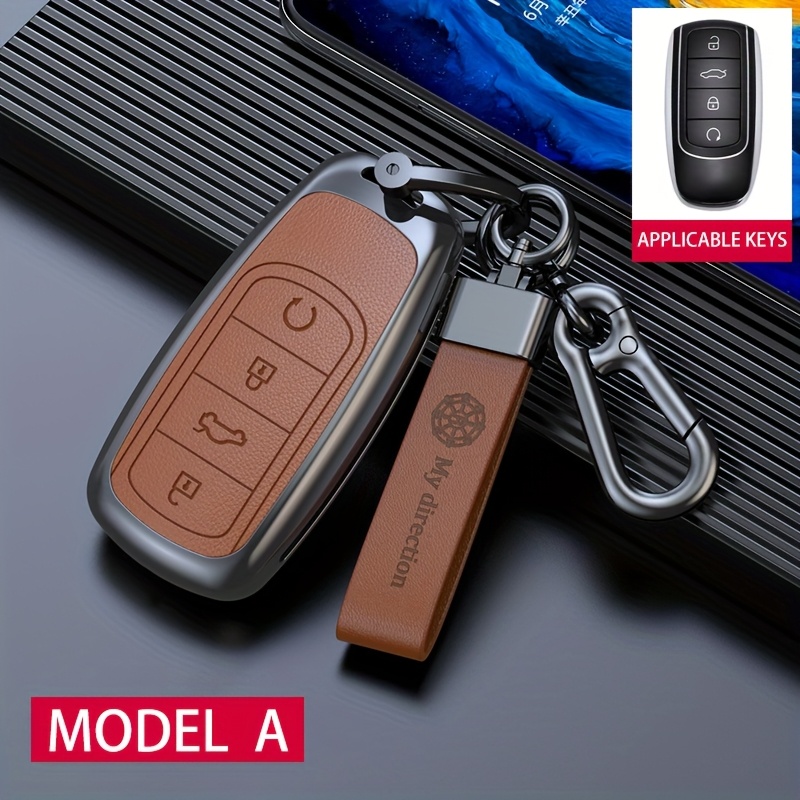 TEMU Alloy Style Car Key Case Cover Shell For Chery Tiggo 8plus New 5 Plus 7pro For Chery Tiggo 7 Pro Max C5 Key Chain