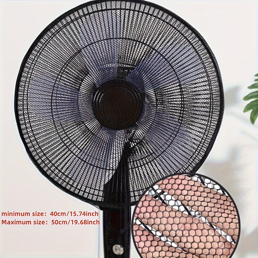 1pc washable fan dust cover   fabric safety net for home office use details 7