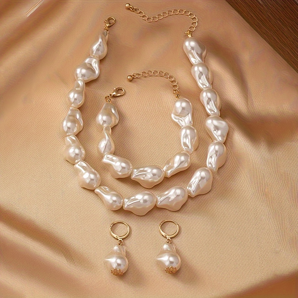 TEMU - Jewelry Set For Women - Includes Necklace, Bracelet & , For Casual Attire