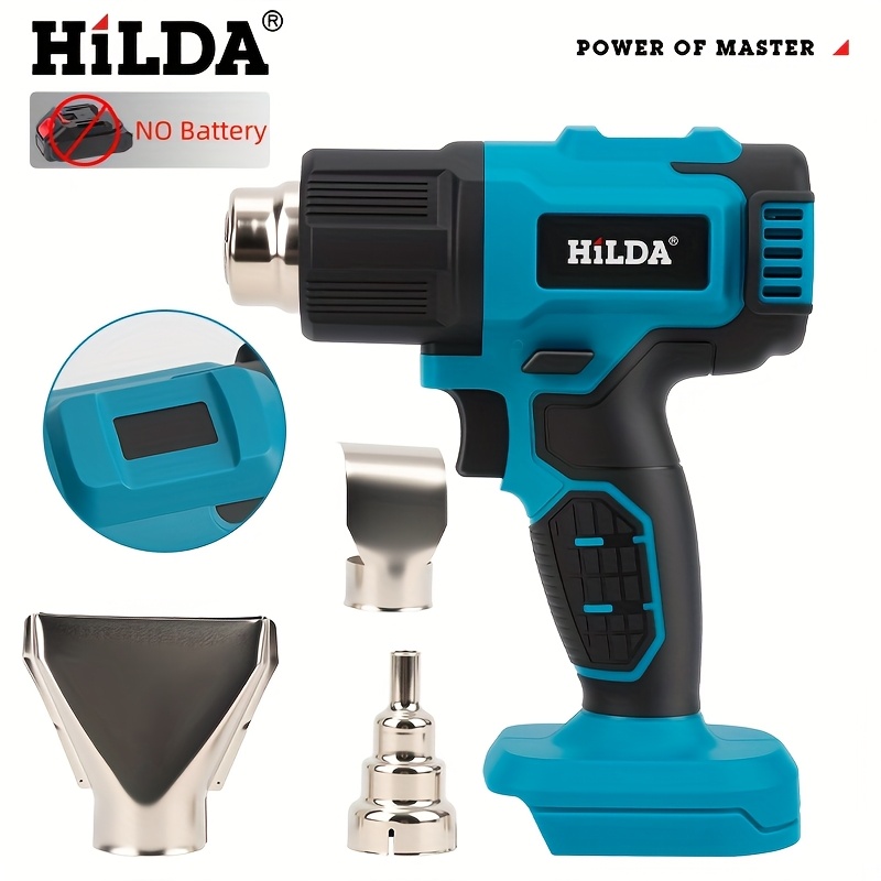 Image of Cordless Hot Air Gun For Makita 18v/21v Batteries (no Charger Or Battery Included), 3 Nozzles, Max 989.6°f / 532°c – Heat Tool For Crafts, Shrink Tubing & Resin Decorating