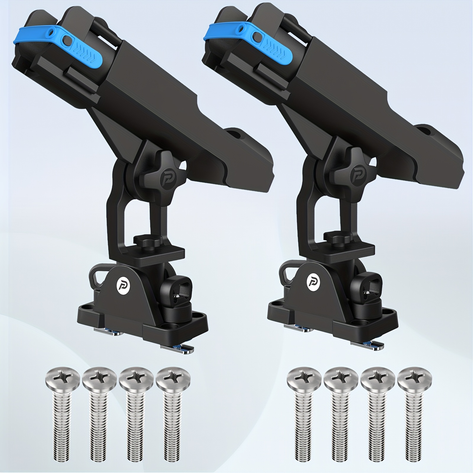 TEMU 2in 1 Kayak Fishing Rod Holders, Fishing Rod Holder For Boat, Track Mounted/ Deck Mounted Fishing Pole Holders, Fishing Gear And Equipment,