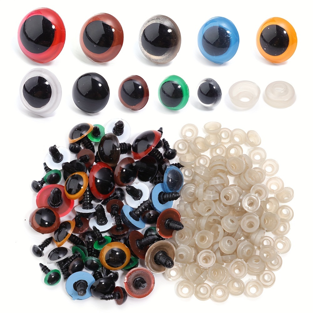 

50pcs Resin Doll Eye Decoration Color Blend, Black Bean Plush Eye Resin Eye Pendant Charms For Diy Accessory With Shims