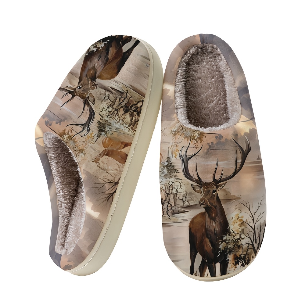 TEMU Printed House Indoor Slippers For Men And Women, 2026 New Arrivals Comfortable And Warm Slippers, Cozy Plush-lined Bedroom Slippers, Couples's