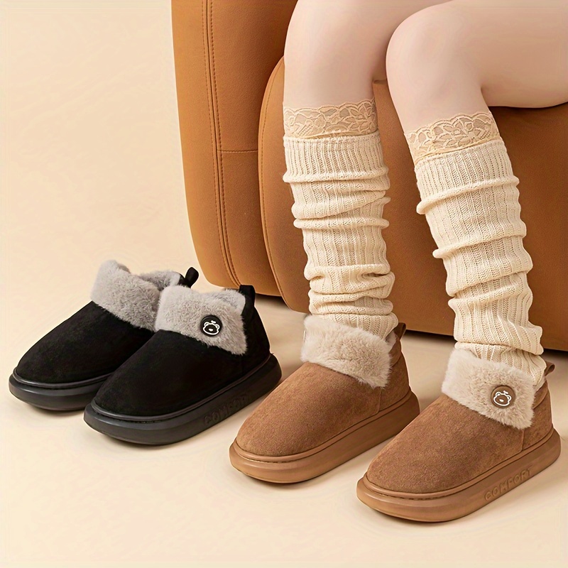 winter warm and comfortable snow slippers for men women soft fleece indoor outdoor portable shoes ideal for home balcony supermarket and snowy days women winter boots men winter boots winterschuhe damen womens winter boots insulated winter boots men winter boots for women lined winter boots women womens boots for winter 4