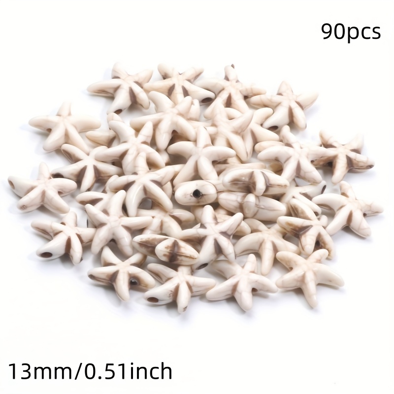 Image of 13mm 90pcs Retro Color Starfish Shape Acrylic Beads For Bracelet Necklace Hairpin Keychain Material Jewelry Decoration Beads