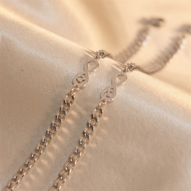 2pcs Infinite Loop Love Couple Bracelets, Retro Design