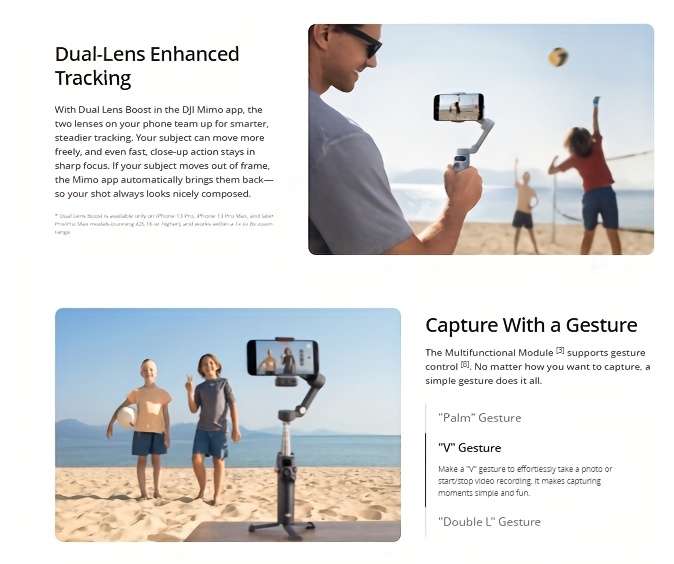 DJI Osmo Mobile 7ProAll - scene tracking mobile phone stabilizer, OM intelligent tracking live - streaming vlog - shake handheld gimbal, foldable and portable selfie stick, a shooting magic tool