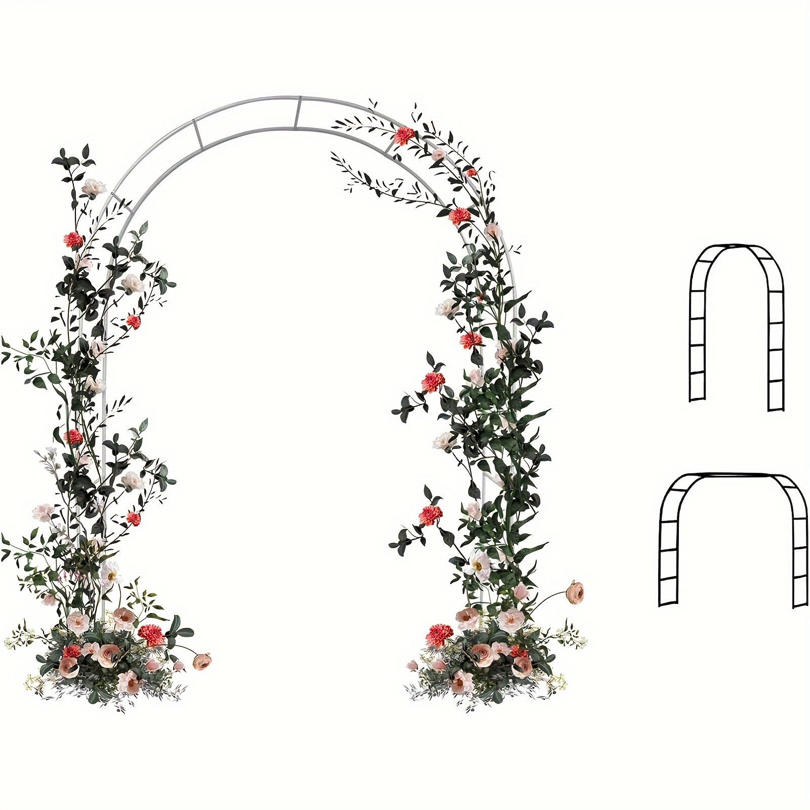 

Thickened Rustproof Garden Arch, Wedding Arch- 4.6 * 7.8 Or 6.4 * 7.5ft, Easy To Assemble, Long Lasting And Durable, Metal Arch For Garden Trellis & Climbing Plant