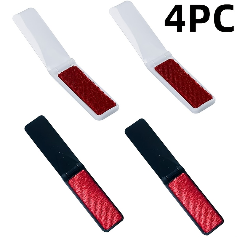 4pcs Foldable Lint Brush, Reusable Portable Mini Lint Remover, Suitable For Pet Hair Removal, Clothing Dusting, Fabric Lint Cleaning Tool For Travel, Car, Work, And Home Use