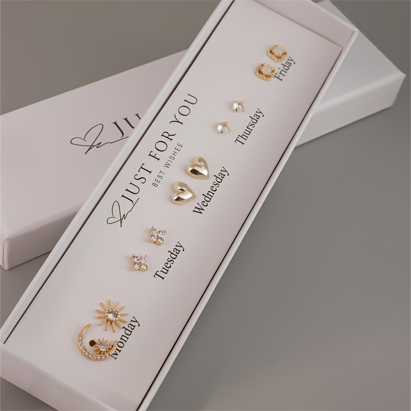 Synthetic Zirconia Set with Star and Moon Goddess Theme
