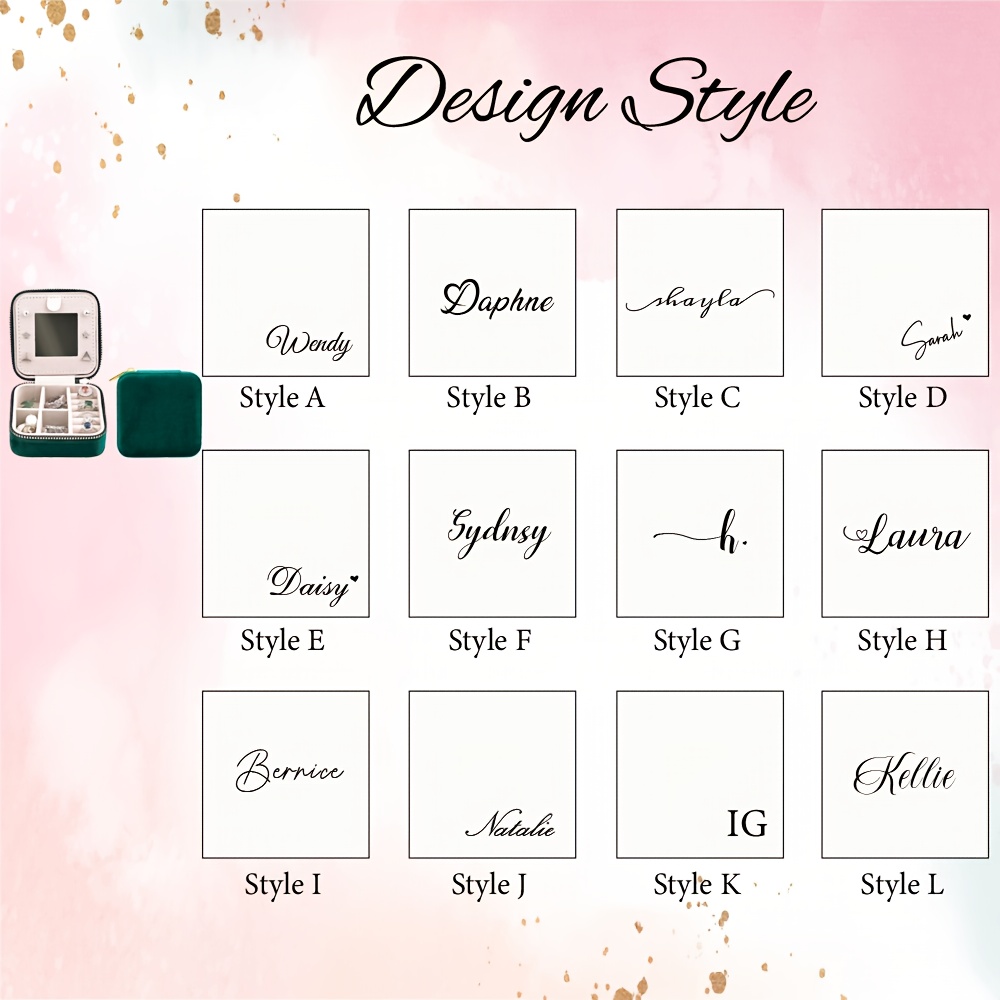 Personalized Velvet Jewelry Box with Mirror