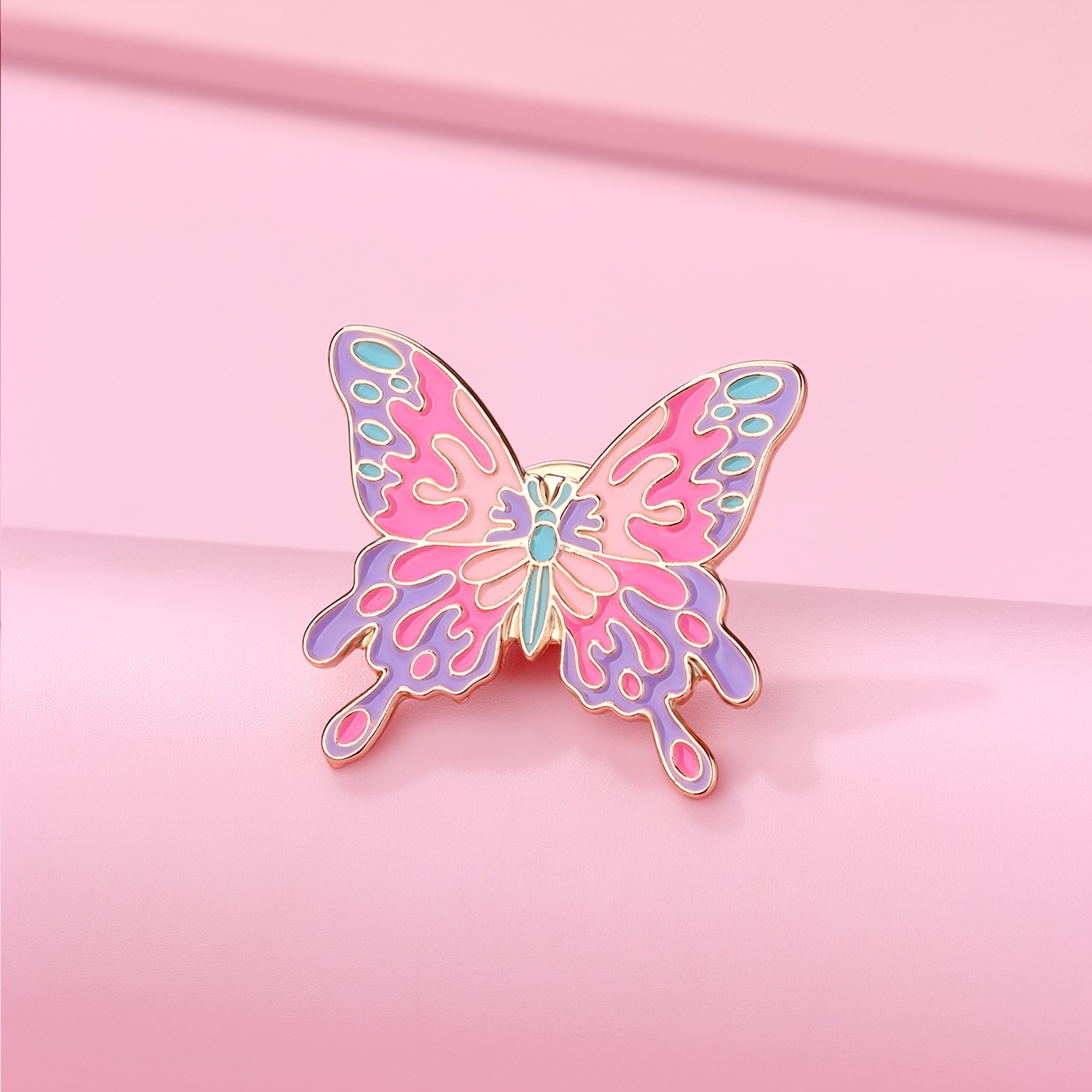 

1pc Colorful Enamel Butterfly Brooch Pin, Cartoon Pattern Zinc Alloy Fashion Accessory For Girls 15+, Versatile For Clothing, Hats, And Backpack Decoration, All