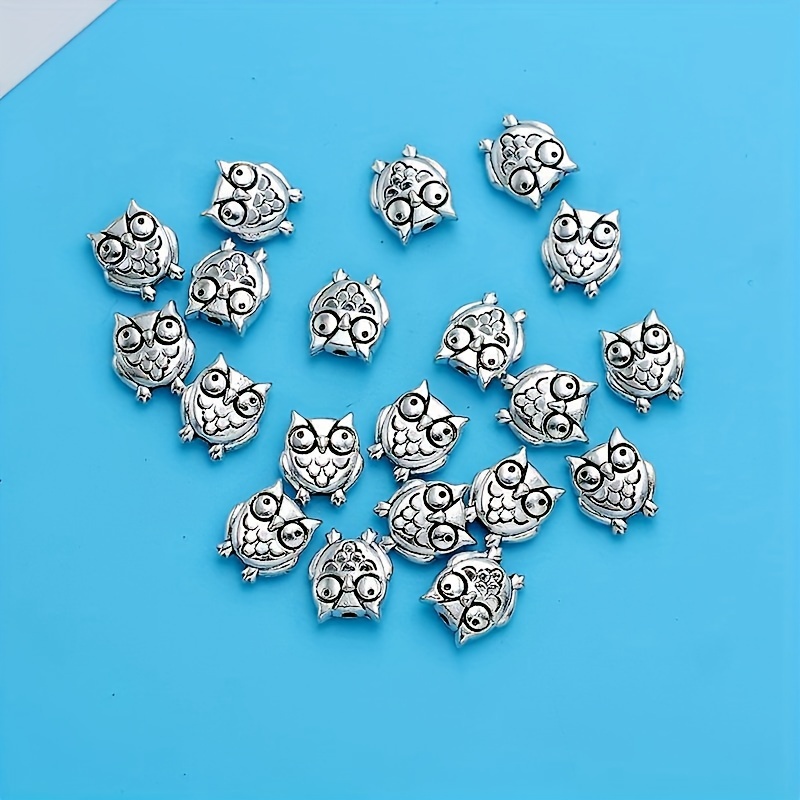 20 Pcs Owl Spacer Beads Vintage Loose Beads For Jewelry Making Bracelet Diy Handmade