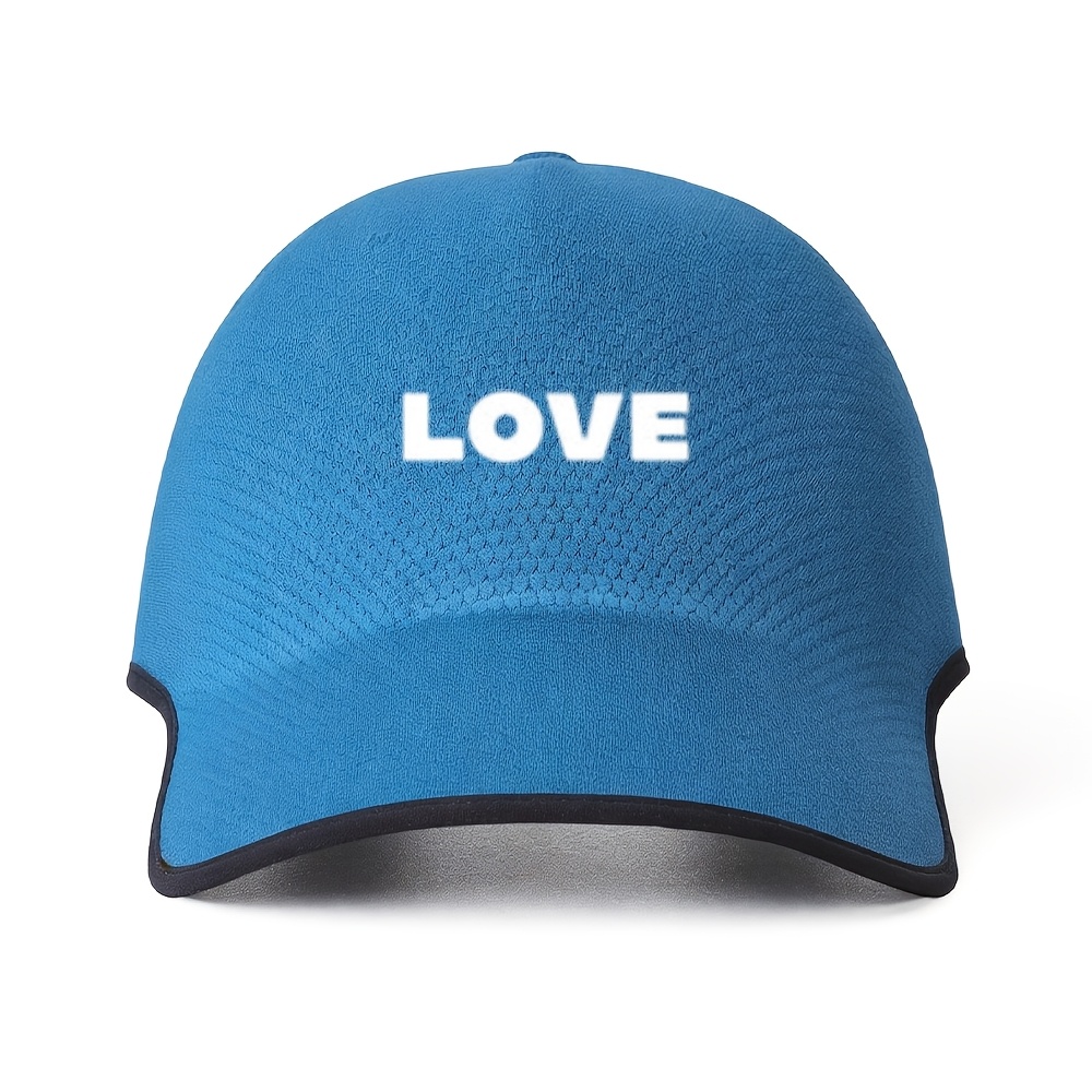 Minimalist LOVE Letter Integrated Seamless Baseball Cap | Simulated Heat Transfer Printing | Unisex Golf Enthusiasts Outdoor Sports Games Daily Commute. Cap