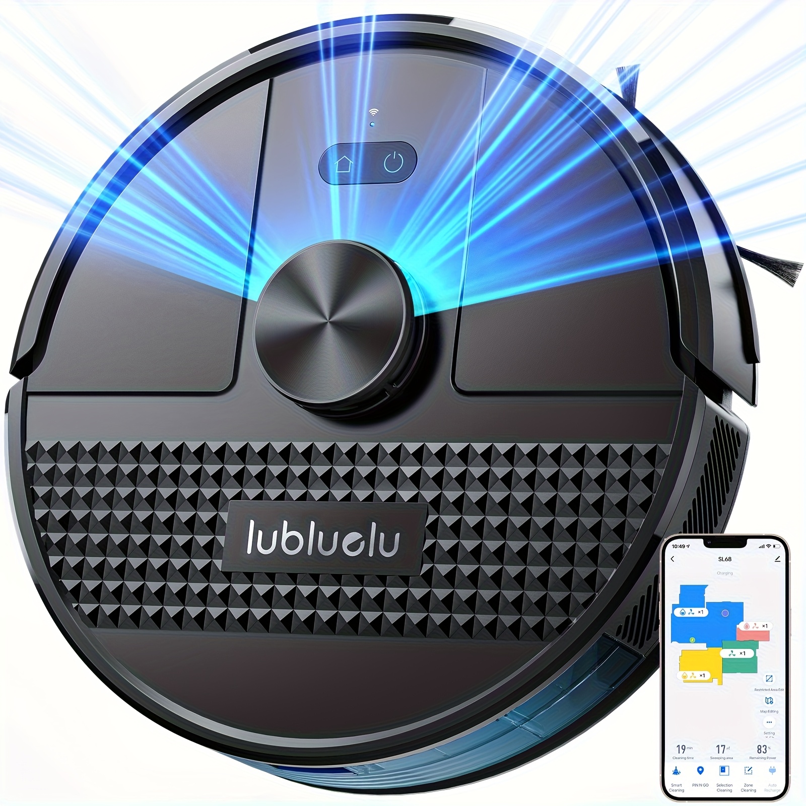 TEMU Aspirapolvere Robot Lubluelu SL68 con : Aspirazione Potente 7500Pa, Guarnizione 'Acqua a Forma di U Aggiornata, 150min, Rumore 55dB, 5 Mappe